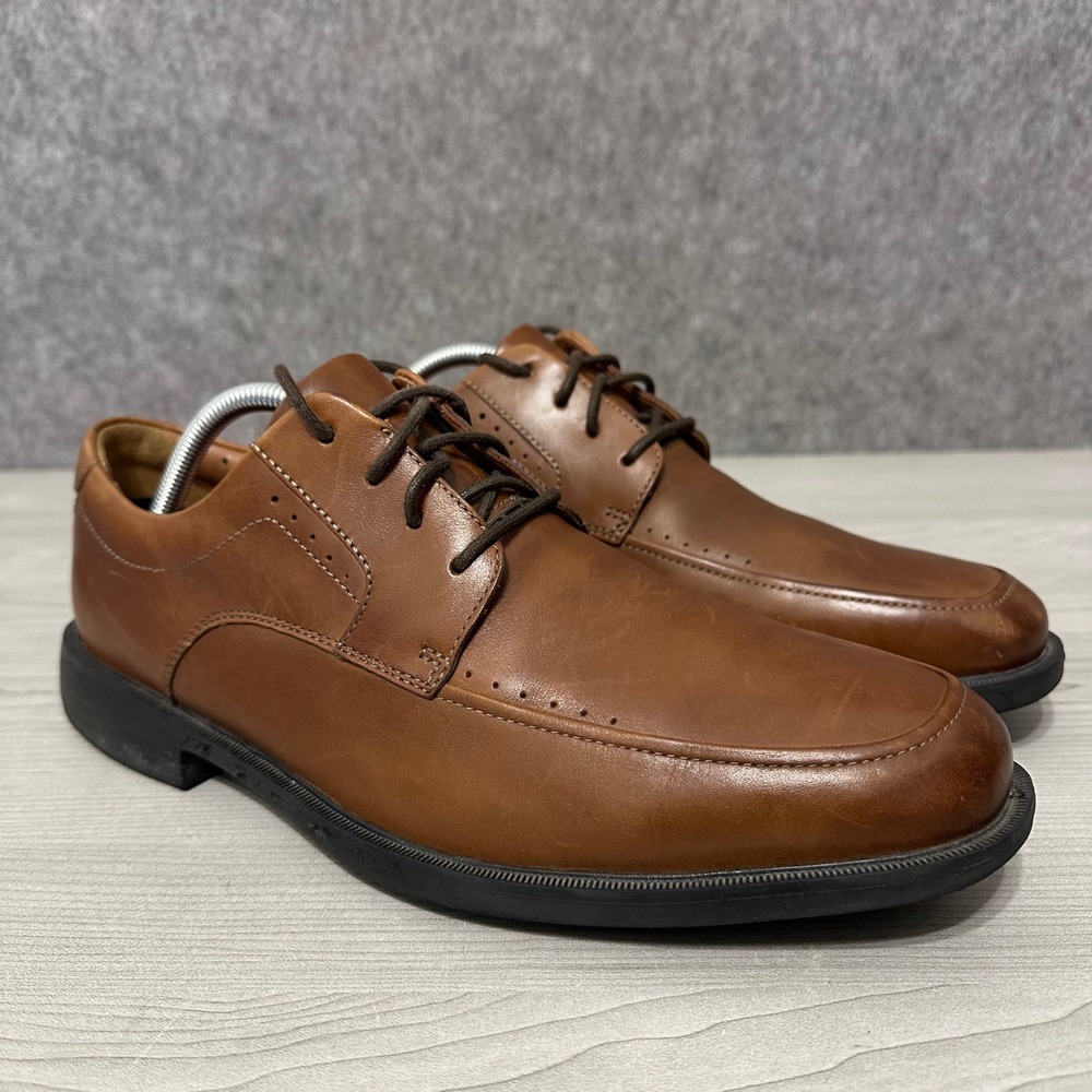 Clarks Men Size 9 Un.Bizley View Tan Leather Oxford Shoes 26114828